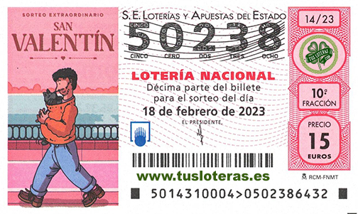 decimo sorteo extraordinario san valentin 2023 de loteria nacional